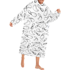 Potato Chips Pattern Print Design 04 Blanket Robe with Sleeves