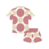 Circle indian pattern Kids' Boys' Girls' V-Neck Short Pajama Set