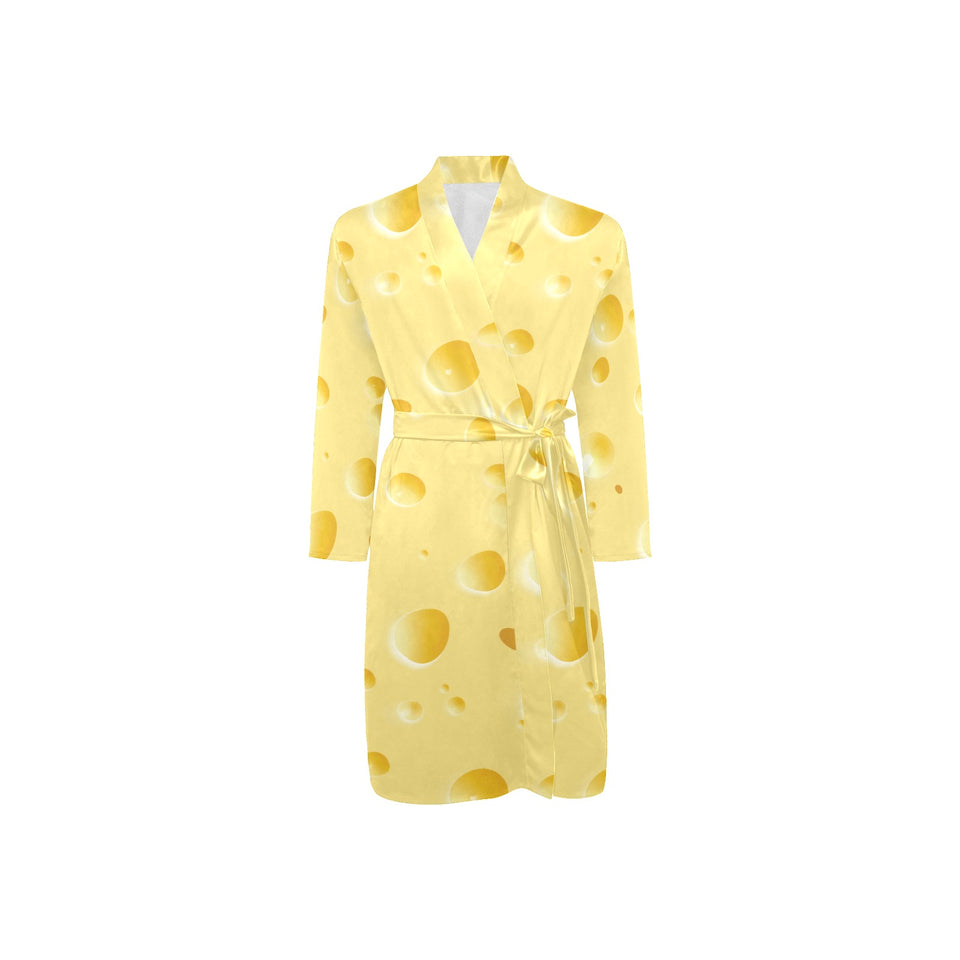 Cheese texture Men's Long Sleeve Belted Night Robe
