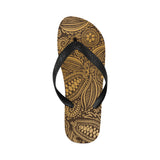cacao beans tribal polynesian pattern background Unisex Flip Flops