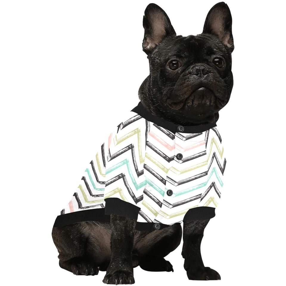 zigzag  chevron paint pattern All Over Print Pet Dog Round Neck Fuzzy Shirt
