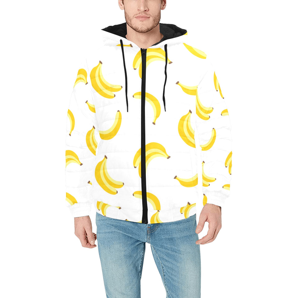 Banana pattern Men's Padded Hooded Jacket