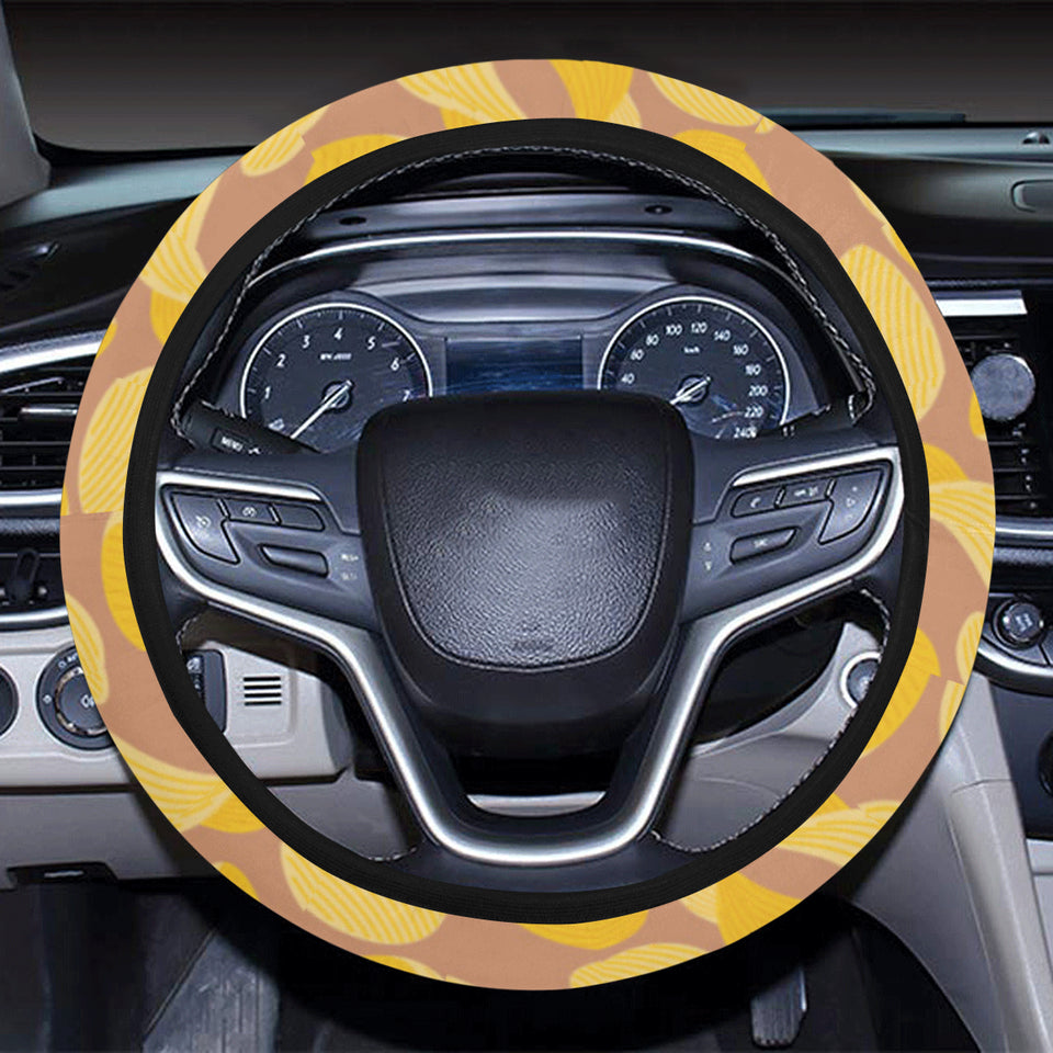Potato Chips Pattern Print Design 01 Car Steering Wheel Cover