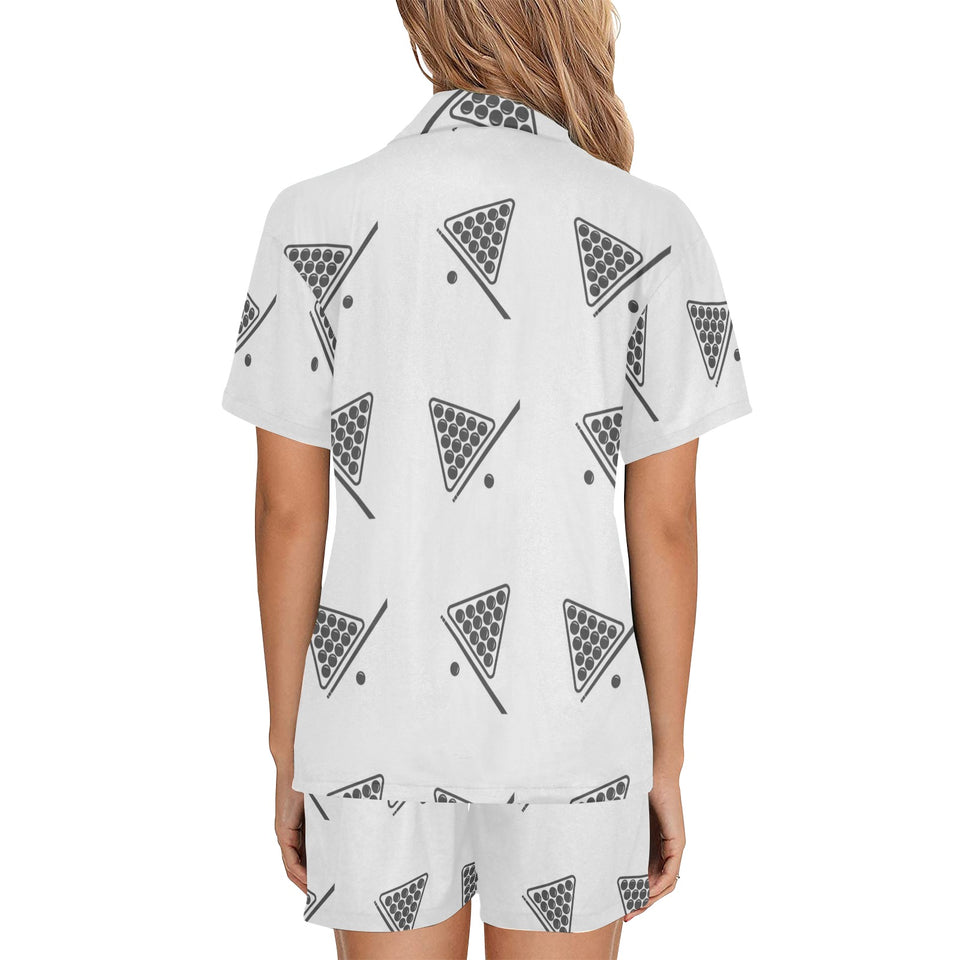 Billiard Ball Pattern Print Design 03 Women's V-Neck Short Pajama Set