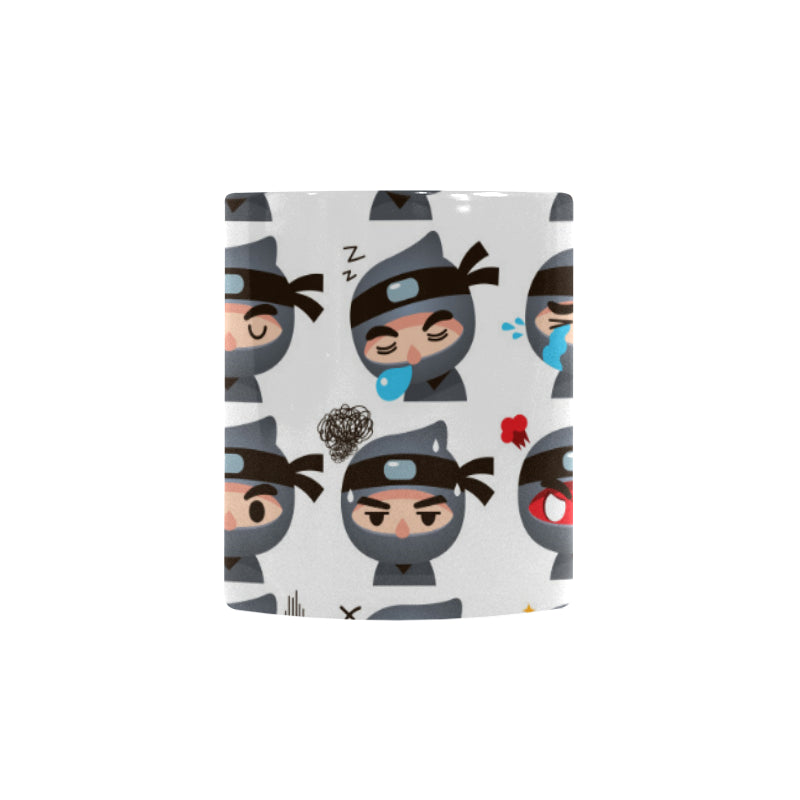 Cute ninja design pattern Morphing Mug Heat Changing Mug