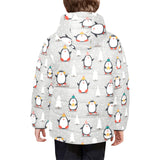 Cute Penguin christmas pattern Kids' Boys' Girls' Padded Hooded Jacket
