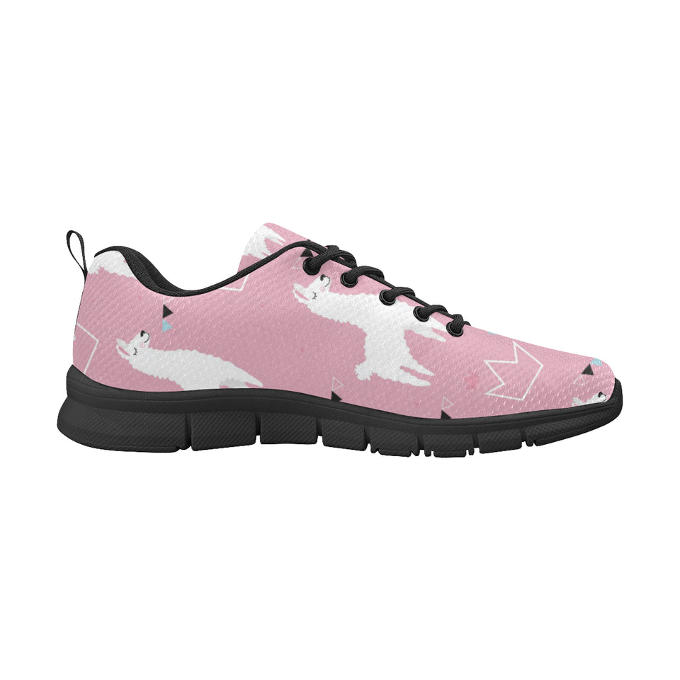 Llama Alpaca pink background Women's Sneaker Shoes