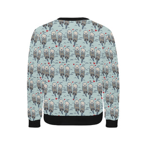 Lovely Sea Otter Pattern Men's Crew Neck Sweatshirt