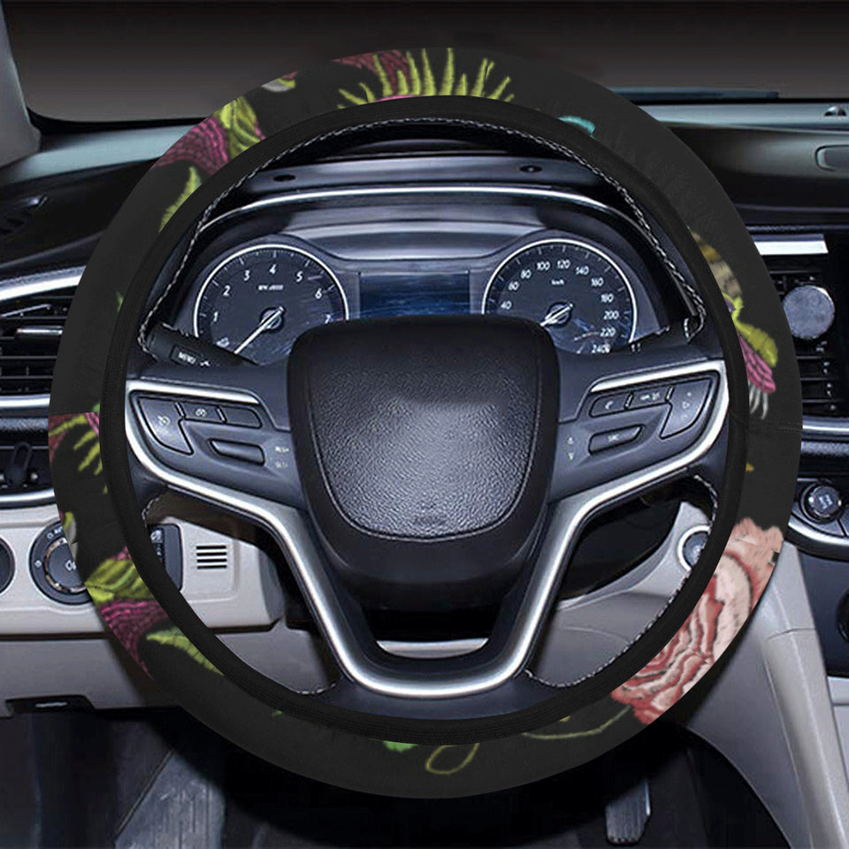 Dragons flower pattern Car Steering Wheel Cover