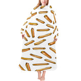 French fries potato pattern Blanket Robe with Sleeves