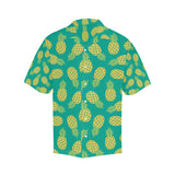 Pineapples pattern green background Men's All Over Print Hawaiian Shirt