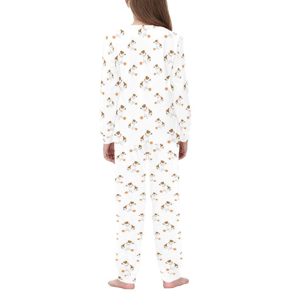 Jack Russel Pattern Print Design 05 Kids' Boys' Girls' All Over Print Pajama Set