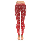 Snowflake pattern red background Women's Legging Fulfilled In US