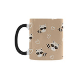 Cute raccoon heart pattern Morphing Mug Heat Changing Mug