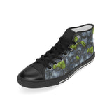 blueberry pattern Men's High Top Canvas Shoes Black