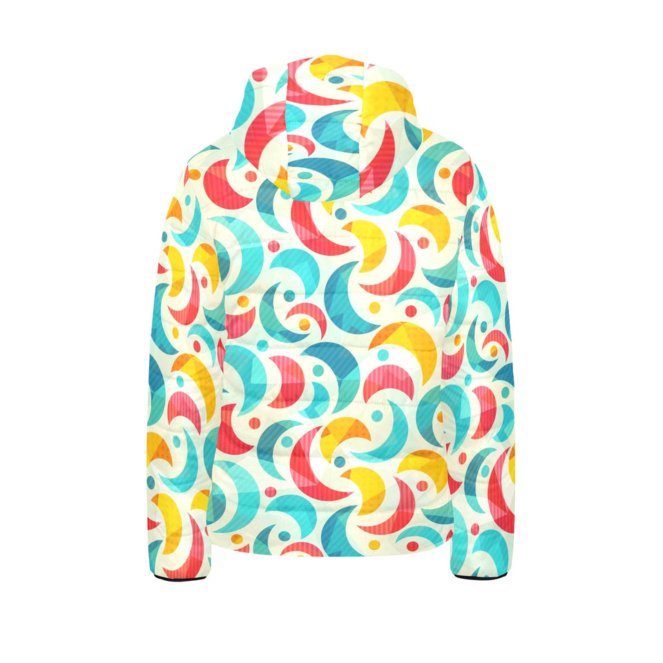 Colorful moon pattern Kids' Boys' Girls' Padded Hooded Jacket