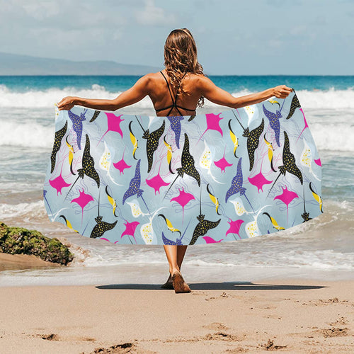 Stingray Pattern Print Design 01 Beach Towel