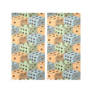 Dice Pattern Print Design 05 Gauze Curtain