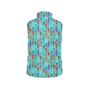 Surfboard Pattern Print Design 05 Women's Padded Vest