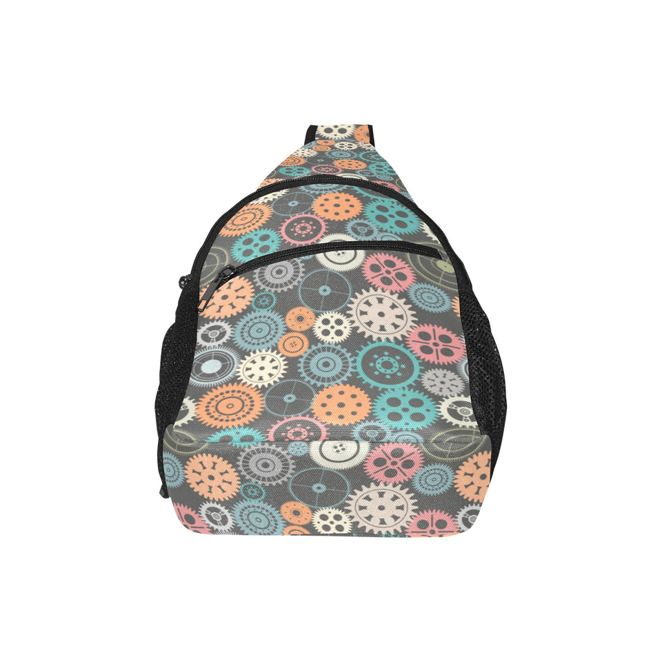 Gear Pattern Print Design 05 All Over Print Chest Bag
