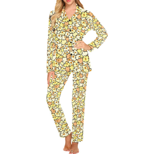 Popcorn Pattern Print Design 03 Women's Long Pajama Set