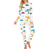 Airplane star cloud colorful Women's All Over Print Pajama Set