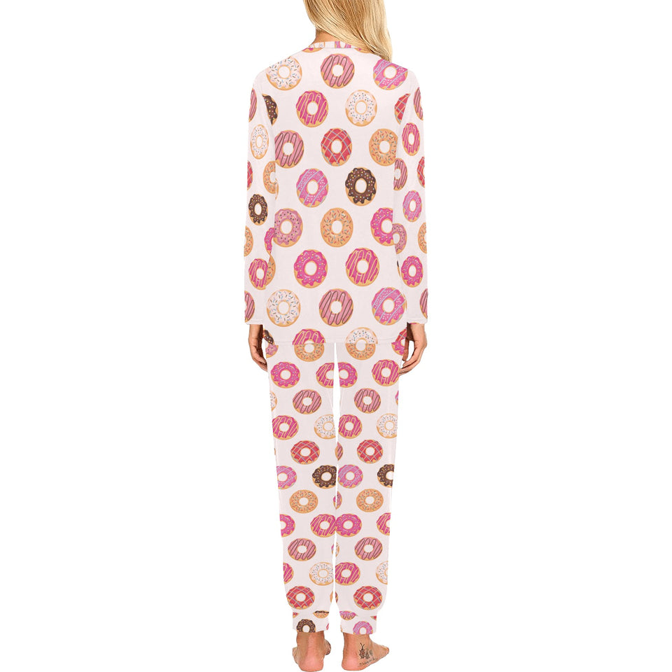 Colorful donut pattern Women's All Over Print Pajama Set