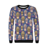 Sugar skull flower pattern Women's Crew Neck Sweatshirt