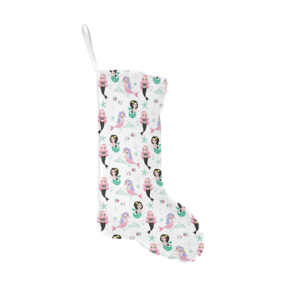cute mermaid dolphin fish starfish pattern Christmas Stocking