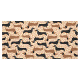 Dachshund floral background Tablecloth