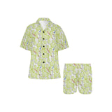 Tennis Pattern Print Design 01 Women's V-Neck Short Pajama Set