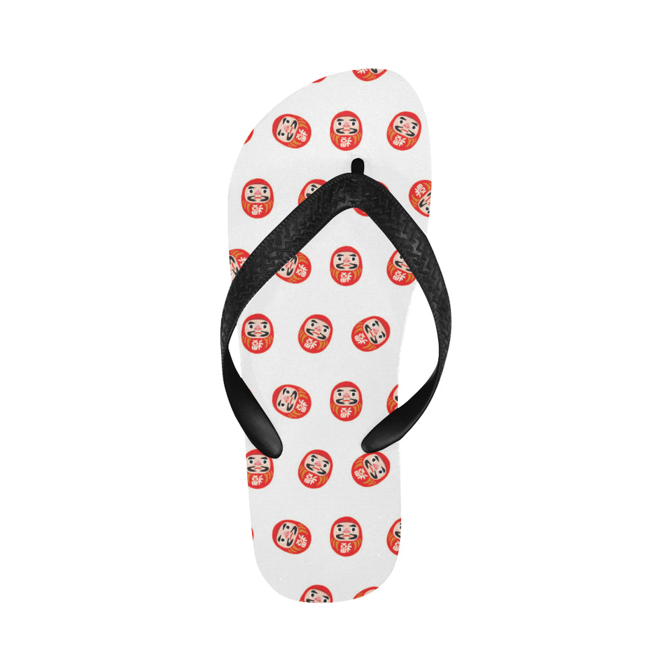 Daruma japanese wooden doll pattern Unisex Flip Flops
