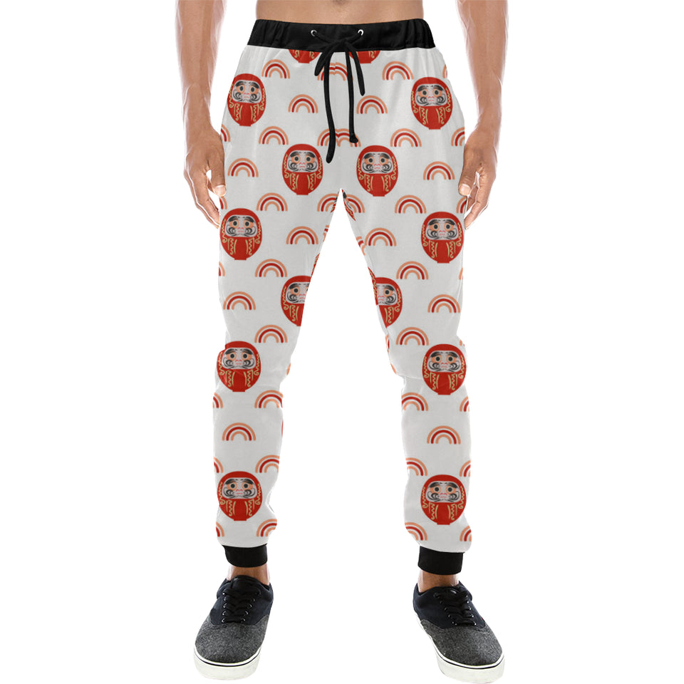 Daruma japanese wooden doll design pattern Unisex Casual Sweatpants