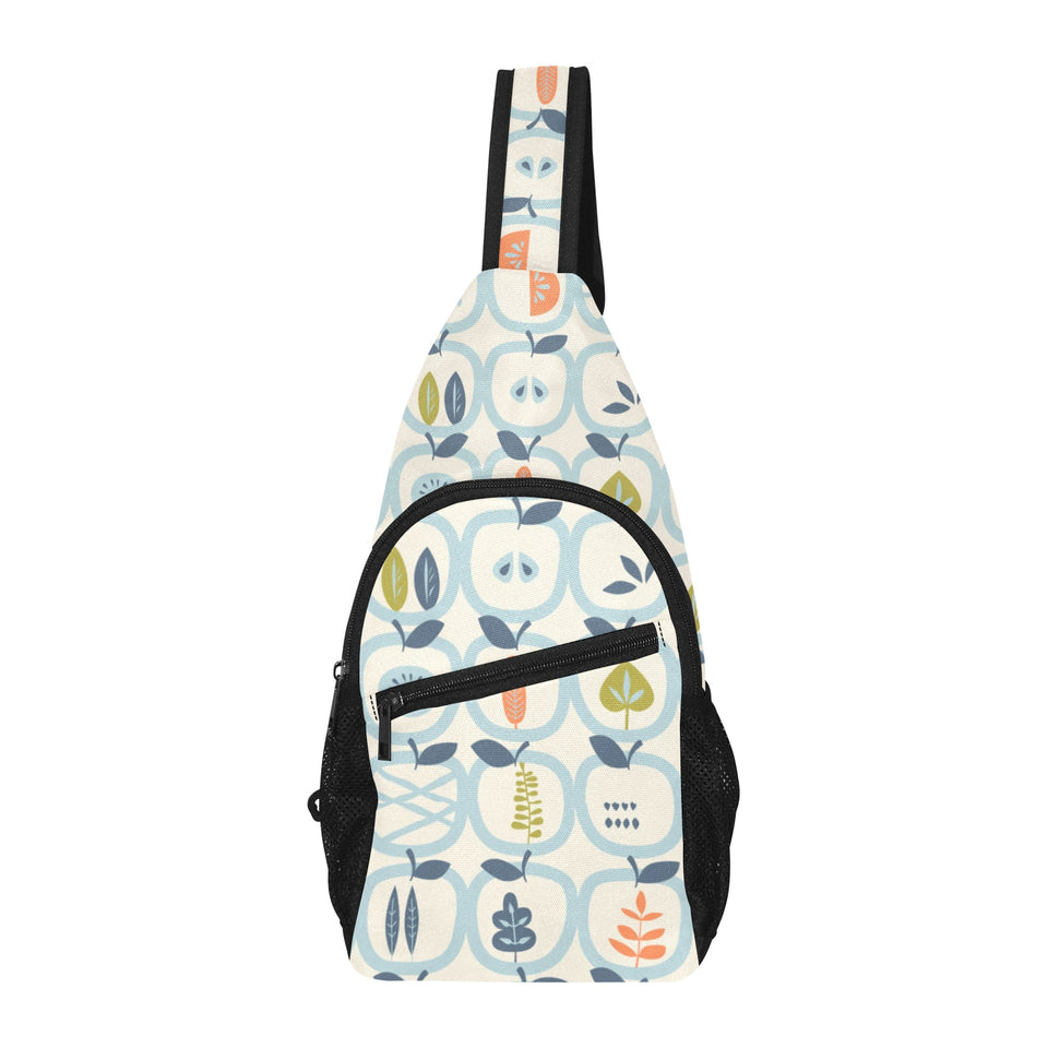 apples leaves pattern All Over Print Chest Bag