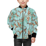 Monkey Palm tree background Kids' Boys' Girls' Bomber Jacket
