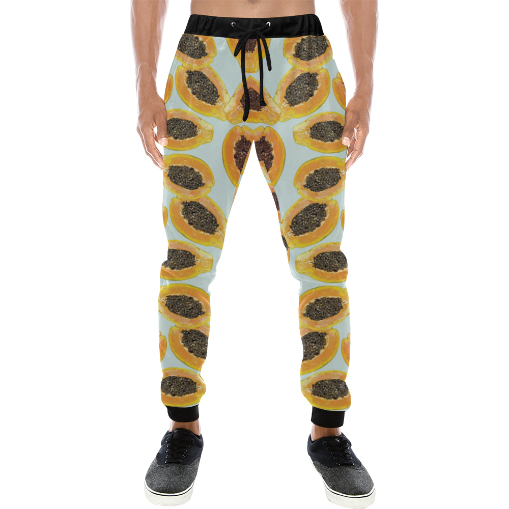 Watercolor papaya pattern Unisex Casual Sweatpants