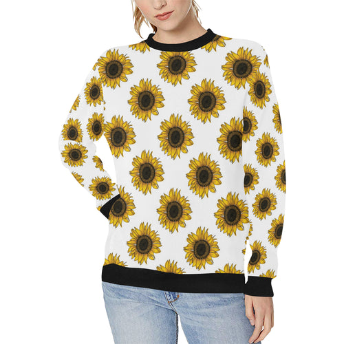 sunflowers design pattern Women's Crew Neck Sweatshirt