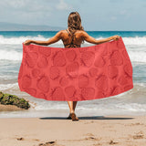 strawberry pattern red background Beach Towel
