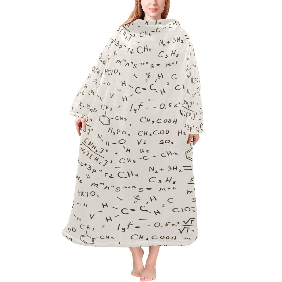 Chemistry Periodic Table Pattern Print Design 04 Blanket Robe with Sleeves