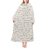 Chemistry Periodic Table Pattern Print Design 04 Blanket Robe with Sleeves