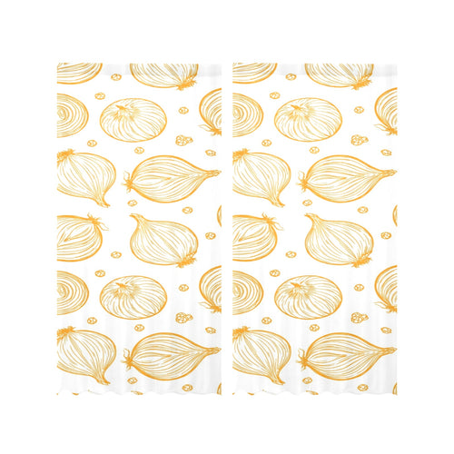 hand drawn onion pattern Gauze Curtain