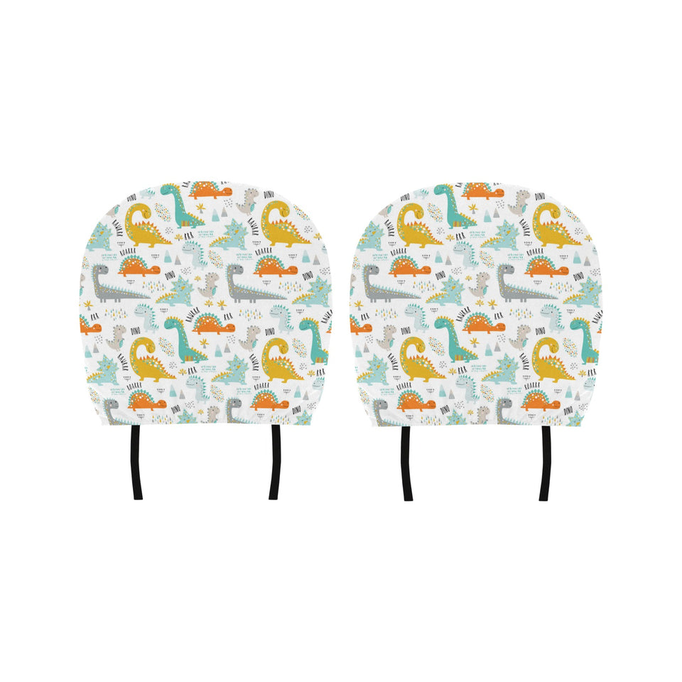 Cute funny kids dinosaurs pattern Car Headrest Cover
