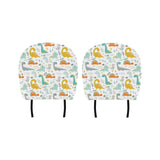 Cute funny kids dinosaurs pattern Car Headrest Cover