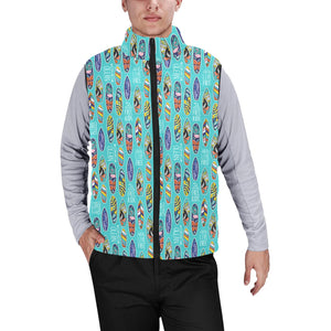 Surfboard Pattern Print Design 05 Men's Padded Vest