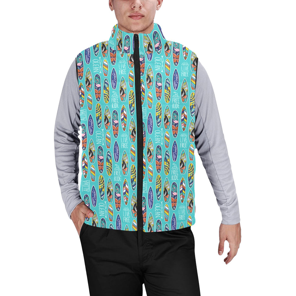 Surfboard Pattern Print Design 05 Men's Padded Vest