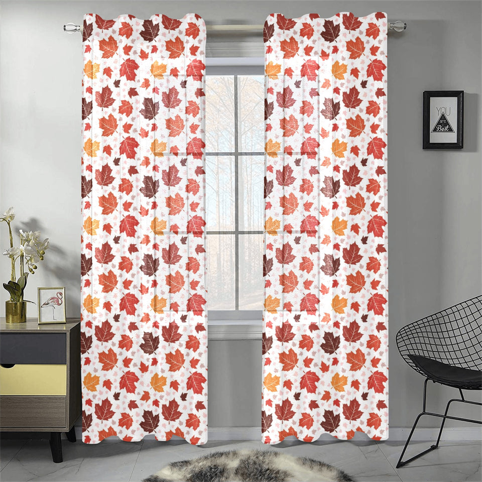 Colorful Maple Leaf pattern Gauze Curtain