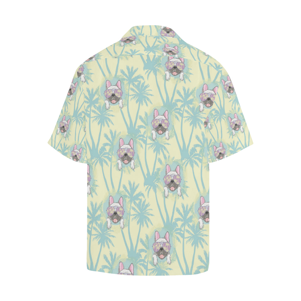 French bulldog hawaii blackground Men's All Over Print Hawaiian Shirt