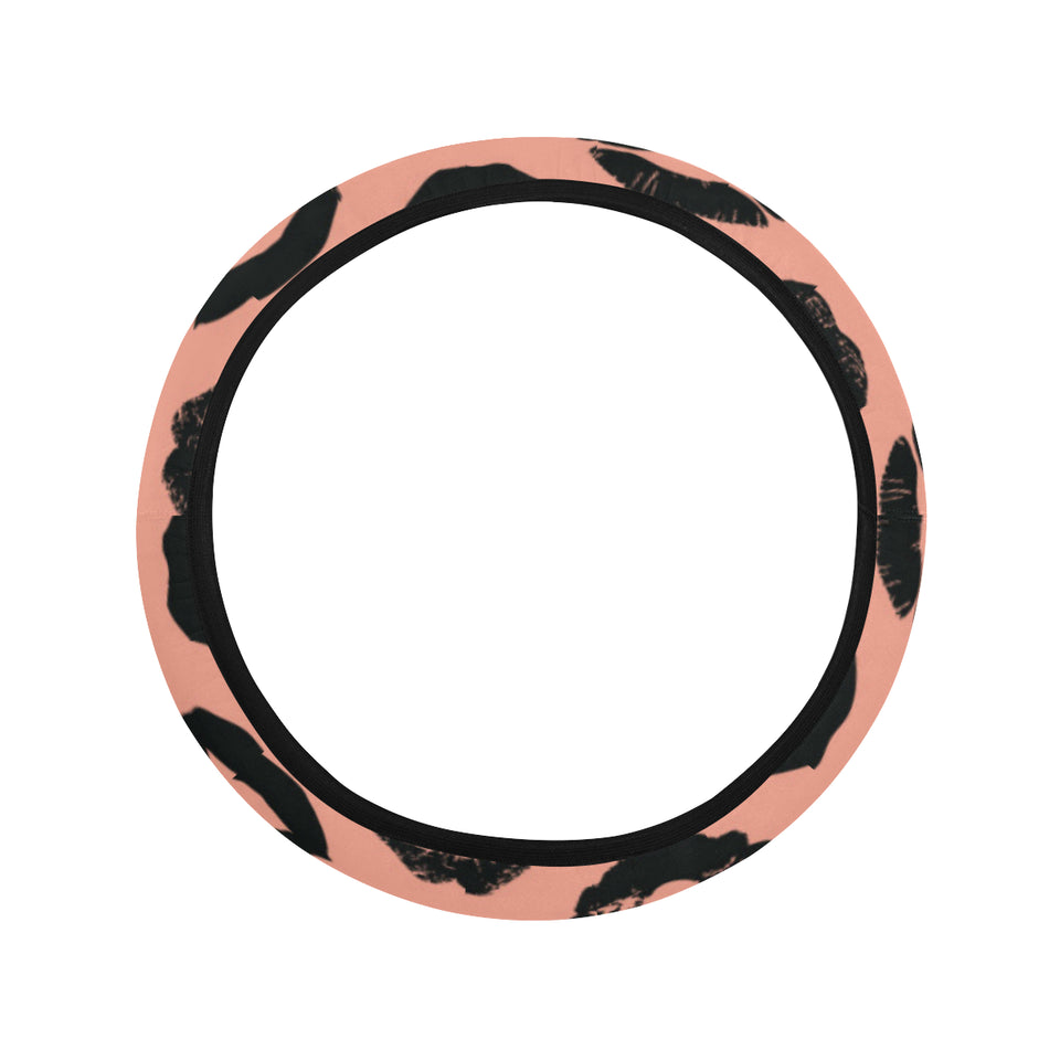 Lips Pattern Print Design 02 Car Steering Wheel Cover