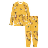 Bee flower pattern Women's All Over Print Pajama Set