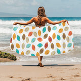 Colorful american football ball pattern Beach Towel